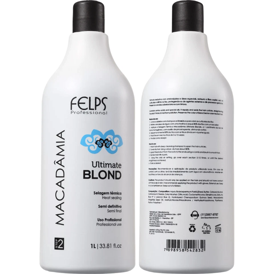 Ultimate Blond Macadamia термоуплотнение 1000 мл - Felps Professional - Изображение 3 из 4