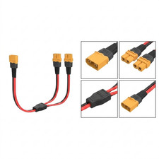 For XT60 Y Splitter 14AWG 1 Female 2 Male Adapter for Solar Generators Drones