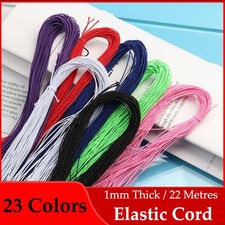 1mm Round Elastic Cord Soft Stretch Band Sewing Crafts DIY 23 Colours Available