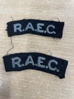 Vintage WW2 Era RAEC Royal Army Education Corps Shoulder Titles Patches.