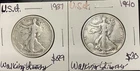 New Listing1937 & 1940 Liberty Walking Half Dollar 50C Silver 0.900 Fine Circulated