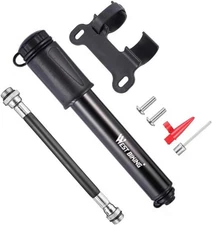 Mini Bike Pump Portable 80 PSI Bicycle Tire Pump Fits Presta and Schrader Valve,