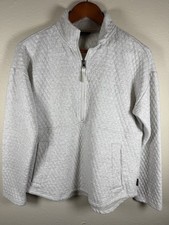Eddie Bauer Gray Quilted 1/4 Zip Long Sleeve Sweatshirt M Gorpcore