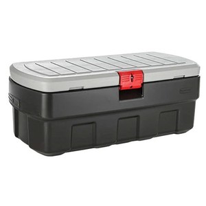 Rubbermaid 48 Gallon Action Packer Storage Bin, Heavy Duty, Lockable, Black/Gray