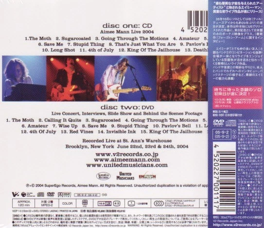 Aimee Mann live at St. Ann's Warehouse [CD+DVD] (Japan Import) V2ZP-1 - Image 2 of 2