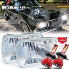 Pair 5x7" 7x6" LED Headlights High/Low DRL For Chevrolet Malibu 1978-1991