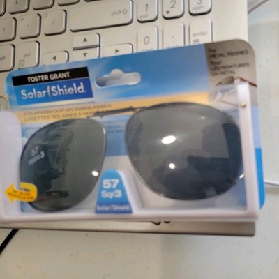 Solar Shield Polarized Clip-on Sunglasses 57 Sqr3  Gray Lens Full Frame