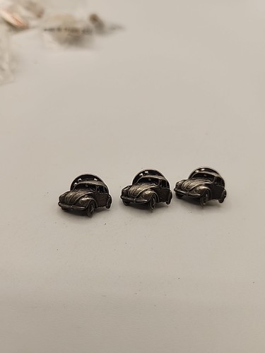VW BUG BEETLE PEWTER LAPEL PIN SUMMER FUN AUTOMOBILE CAR PIN 7/8 INCH Lot Of 3