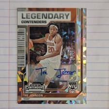 2025 Panini NIL Tre Johnson Texas Cracked Ice Auto /25 Basketball Card