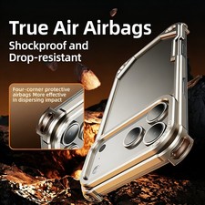 For iPhone 17 Pro Max Air 16 15 Pro Shockproof Luxury Metal Bumper Frame Case