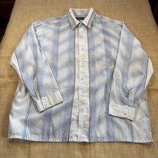Vintage 70s-80s Spire Mens Sriped/Webbed Long Sleeve Button-Up 3X Made in USA