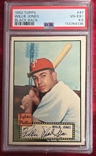 1952 Topps Willie Jones #47 Black Back PSA VG-EX 4.5