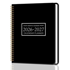 Monthly Planner 2026-2027, 2-Year Calendar A4( Jan 2026-Dec 2027 ), Black