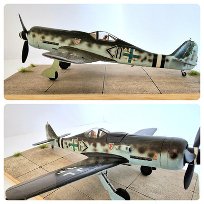 1:48 Focke Wulf Diorama FW190 D Jäger bemalt C04
