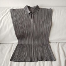 Pleats Please Pleated Sleeveless Collar Top 4 Auth From Japan RA