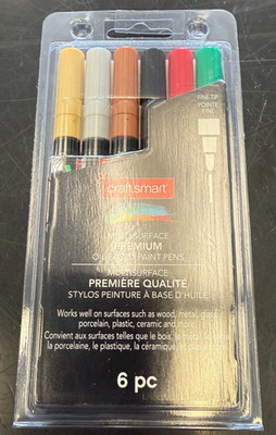 Premium Chisel Tip Oil-Based Paint Pens by Craft Smart  6pc Paint Pen Set -  NEW