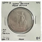 1899 B Great Britain Silver Trade Dollar .900 KM#T5 Coin British UK- Very Fine