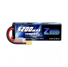 Zeee 2S Lipo Battery 7.4V 80C 7200mAh T Plug Hardcase for RC Car Truck Buggy