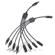ECO-WORTHY Solar Connectors Y Branch 1 to 4 Parallel PV Adapter Cable Wire Pl