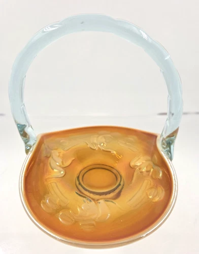 Fenton Kittens Basket - Aqua Carnival - By Dorothy Taylor Super Cute!!