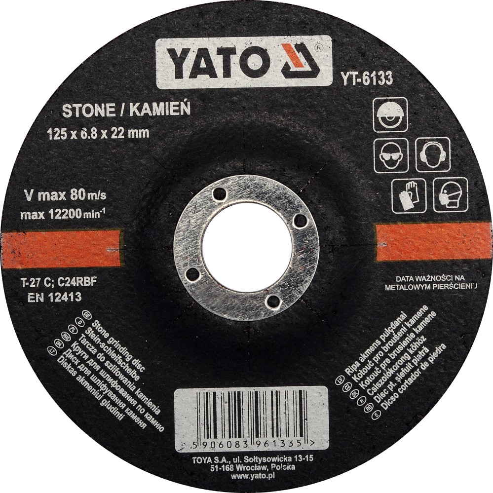 Fits YATO NARZ�DZIA YT-6133 STONE GRINDING DISC 125X6.8X22 MM  ⭐UK Stock⭐