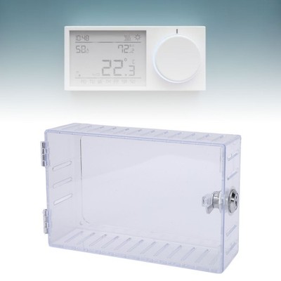 Clear Thermostat Lock Box With Key Maintaining Temperature Precise Cover Guard