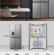 Hisense RQ560N4WCF 454L 4-Door French Door Fridge-Freezer Black Matt