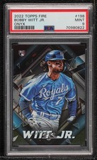 2022 Topps Fire SSP Onyx Bobby Witt Jr #198 PSA 9 MINT sc8
