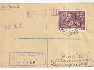 Cayman Islands UPU Registered Airmail Cover