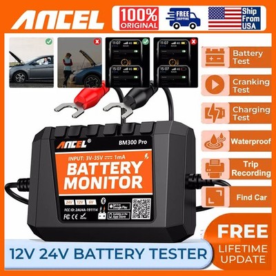 ANCEL BM300 PRO Battery Monitor 24V 12V Battery Tester Charging Cranking System