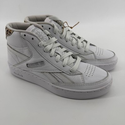 Reebok Sneakers Womens 8 White Classic Freestyle Hi Leopard FZ6027 High Top