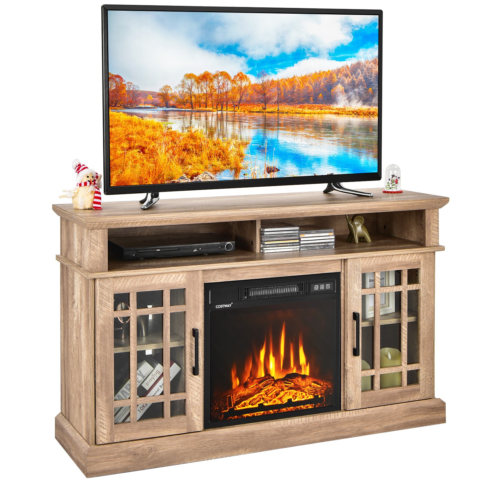 48" W/ Electric 1400w Fireplace For Tvs Up To 50 Inches