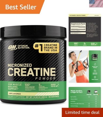 Unflavored Creatine Monohydrate Powder - 5g Per Serving for Strength and Power