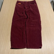 Empyre Loose Fit Corduroy Pants Mens 30 Burgundy Maroon Baggy Skate Streetwear