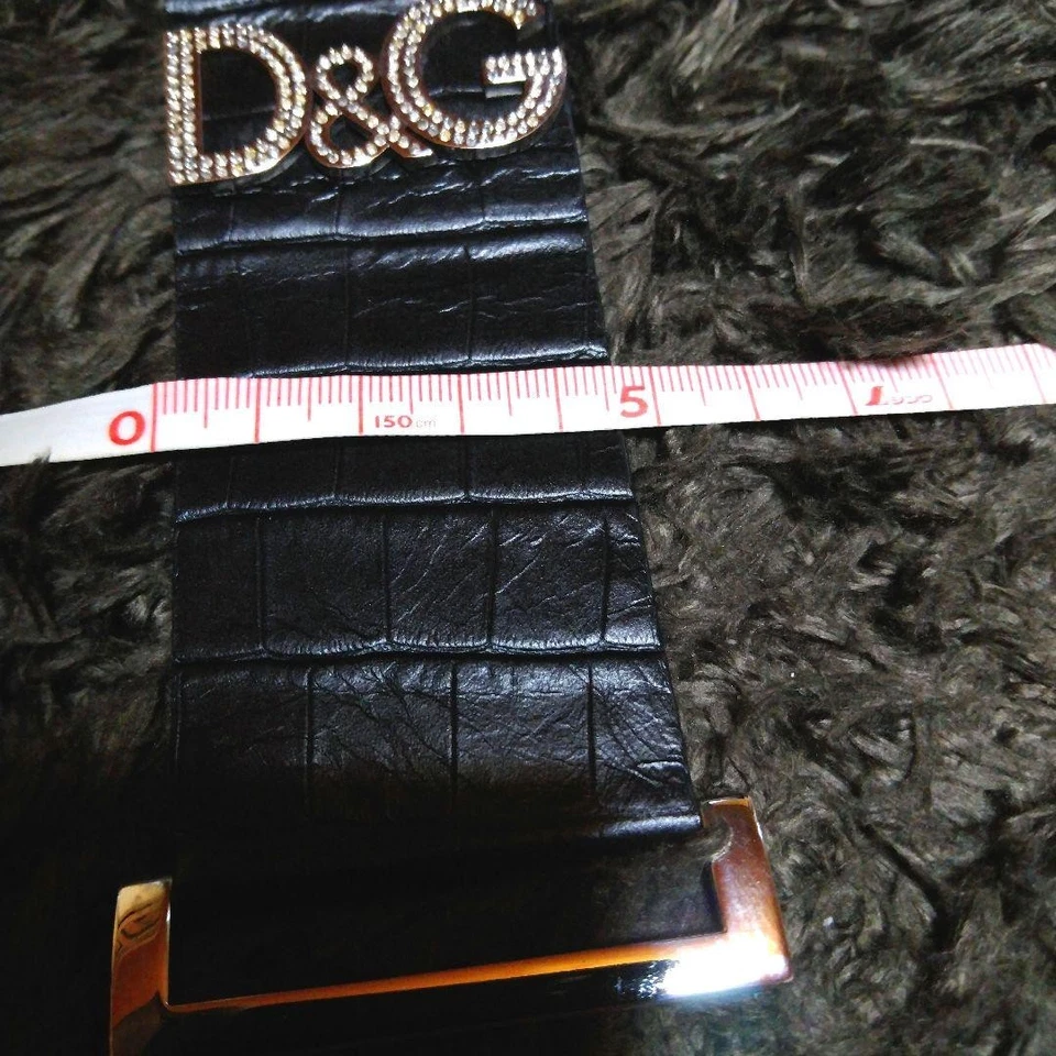 DOLCE&GABBANA CUERO DG LOGO PIEDRA BRAZALETE D&G Usado De Japón Foto 2 de 4