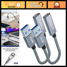 USB to USB C Adapter 2 Pack - 10Gbps Data Transfer, 60W Fast Charging, Type-C Co