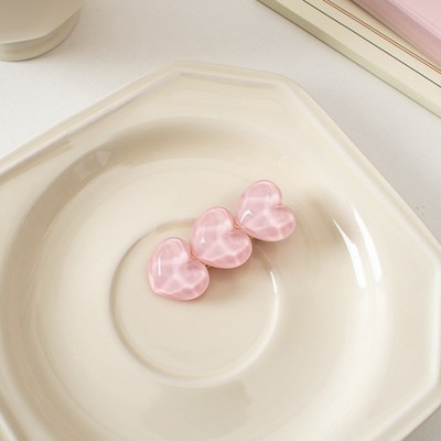 Peach Heart BB Duckbill Clip Pink Pure Blue Hair Clip Three Little Hairpins Girl