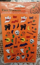 Vintage HALLOWEEN FACE STICKERS American Greetings NIP