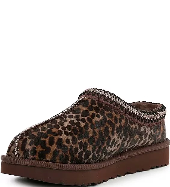 Новый цвет UGG Tasman Caspian пятнистый животных печати икры волосы сабо, сожженный кедр - Изображение 4 из 4