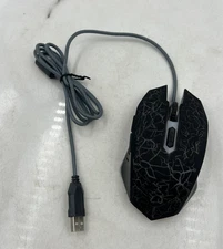 GameStart Gaming Mouse Wired USB Optical LED Adjustable DPI Ergonomic Black PC