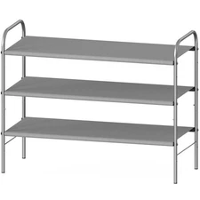 3-Tier Shoe Rack Organizer Holds 9-16 Pairs Sturdy Metal Frame