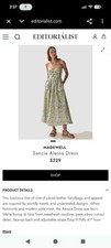 Gorgeous Madewell Sancia Alessa Midi Floral Cottage Chic Dress Linen Large New