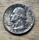 1955 Washington Quarter  Toned AU Silver