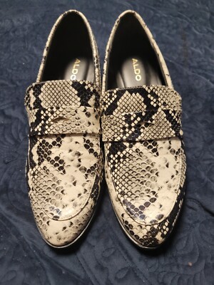 Aldo Black & White Snake Print loafers size 7.5 | eBay display picture 1