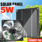 Solar Panel Powered Fan Mini Ventilator For Pet Chicken House Greenhouse Car 5W
