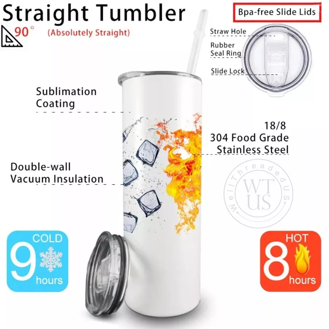 20oz Teacher Skinny Tumblers  Insulated Tumbler With Straw