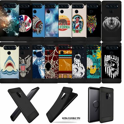 For [LG G8 ThinQ] Armor Cover with Carbon Fiber Texture Flexible Case