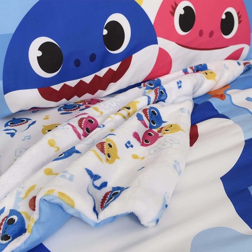 Nuevo juego de sábanas de cama para niños pequeños tiburón 3 piezas para niños con edredón reversible - Imagen 3 de 9