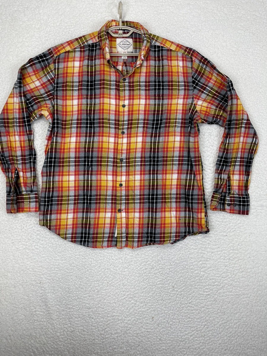 Vintage 90s Plaid Tartan St John's Bay Legacy Flannel Mens XL