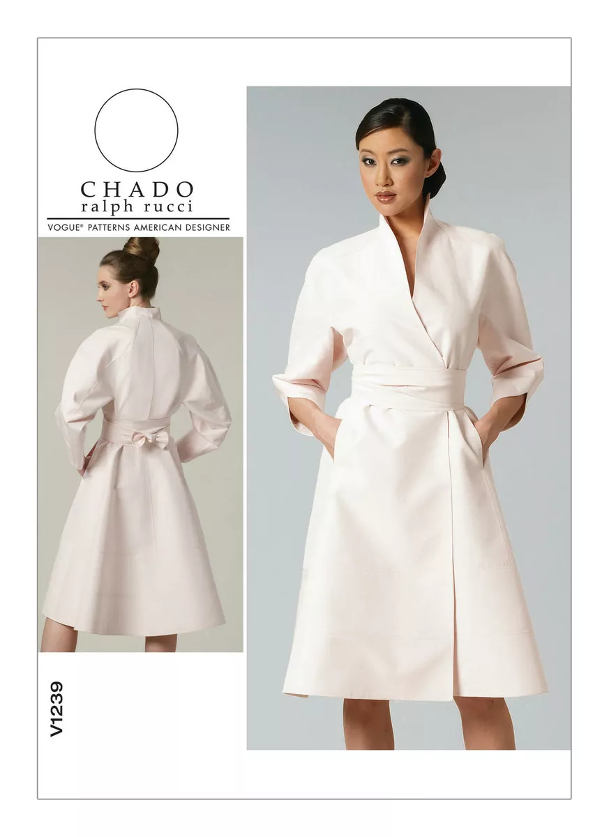 Vogue Designer CHADO RALPH RUCCI Wrap Dress Belt Sew Pattern